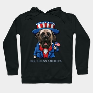 English Mastiff Dog Bless America Hoodie